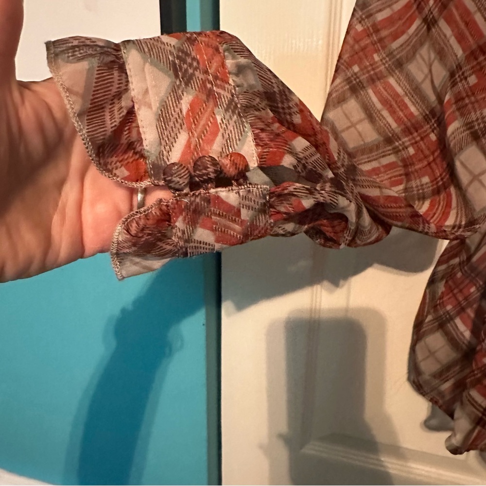 Plaid Ruffle Blouse - Picture 4 of 7